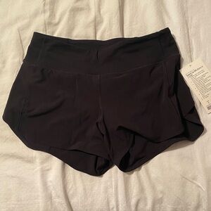 Black Lululemon Speed Up running shorts